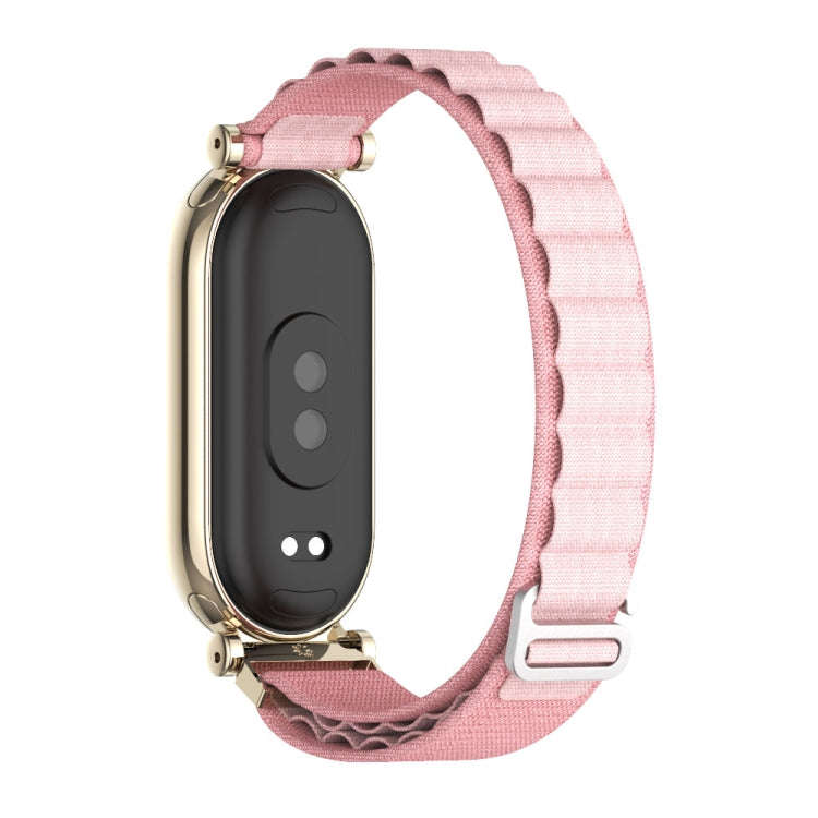 For Xiaomi Mi Band 8 / 9 / 9 NFC Mijobs GT4 Nylon Breathable Watch Band(Pink Light Gold)