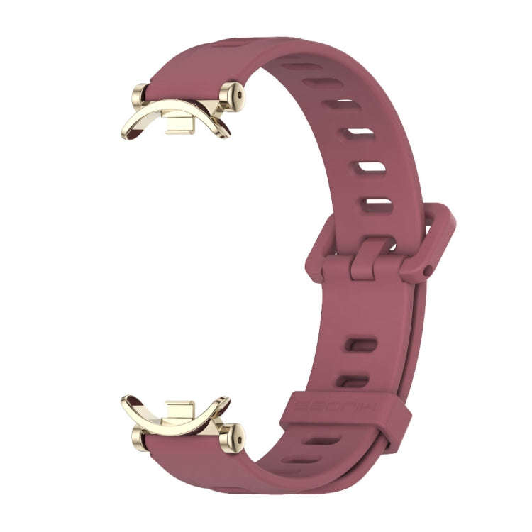 For Xiaomi Mi Band 8 / 9 / 9 NFC Mijobs GT4 Flat Hole Silicone Watch Band(Wine Red Light Gold)