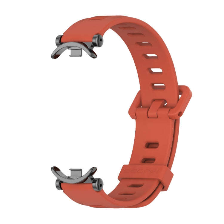 For Xiaomi Mi Band 8 / 9 / 9 NFC Mijobs GT4 Flat Hole Silicone Watch Band(Orange Black)