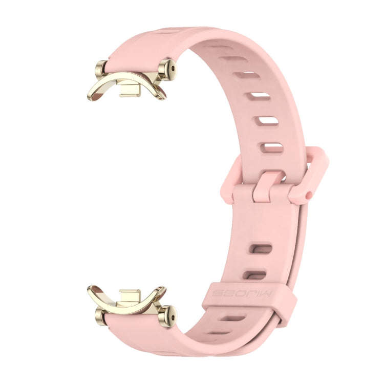 For Xiaomi Mi Band 8 / 9 / 9 NFC Mijobs GT4 Flat Hole Silicone Watch Band(Pink Light Gold)