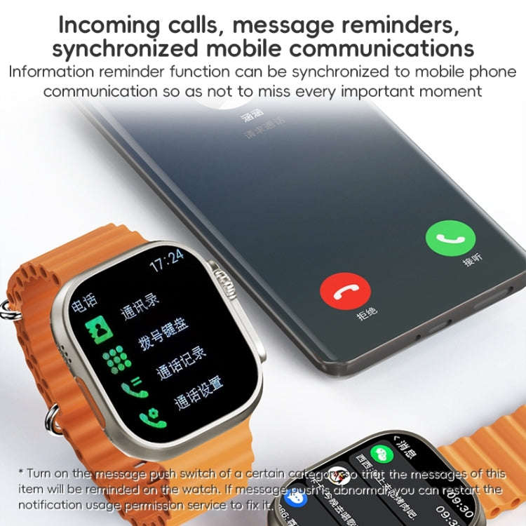 ZGA W04 2.03 inch Screen Seconds Hand BT Call Smart Watch, Support Health Monitor / AI Voice Assi...