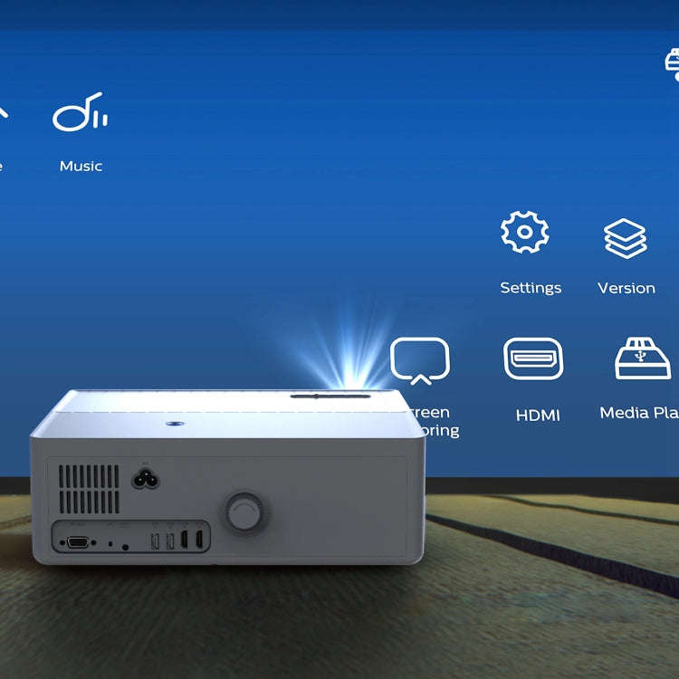 D4000 Android 9.0 1080P HD Home Portable LED Projector(EU Plug)