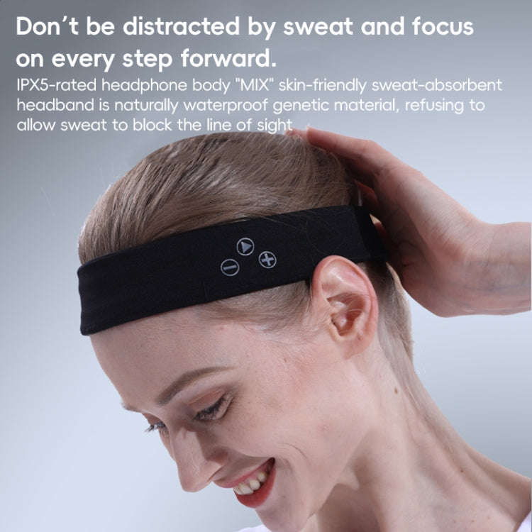 Mucro B01 Turban Style Wireless Bluetooth Headset Sports Headband(Black)