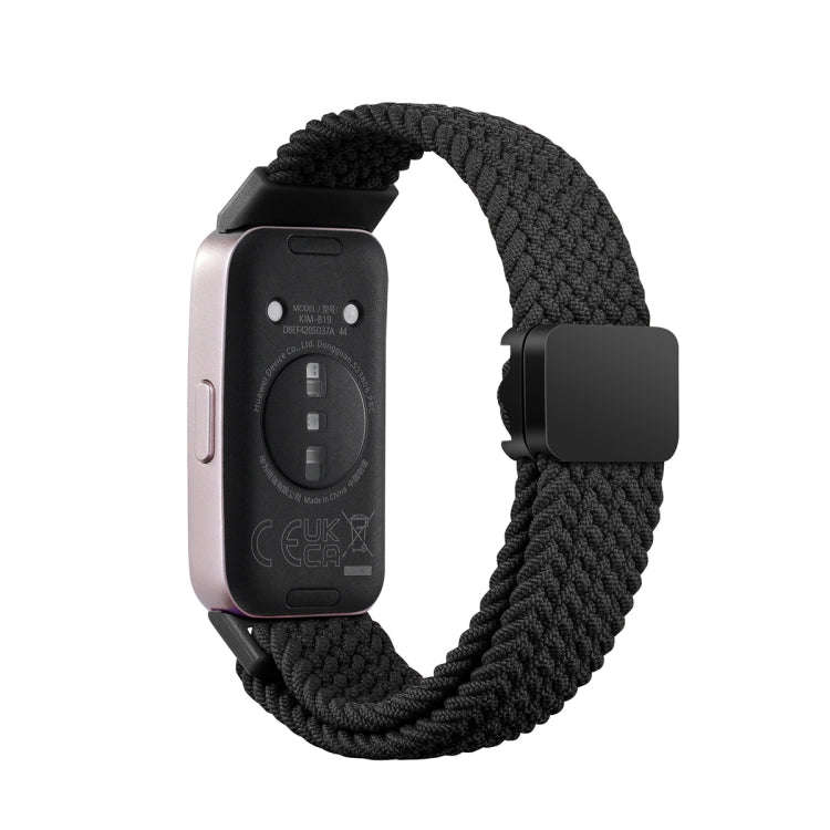 For Huawei Band 9 / 8 Magnetic Buckle Nylon Braid Watch Band(Black)