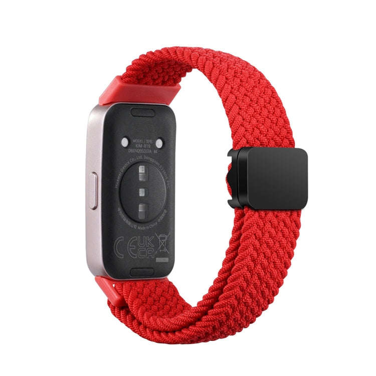 For Huawei Band 10 / 9 / 8 xDfind Magnetic Buckle Nylon Braid Watch Band(Red)