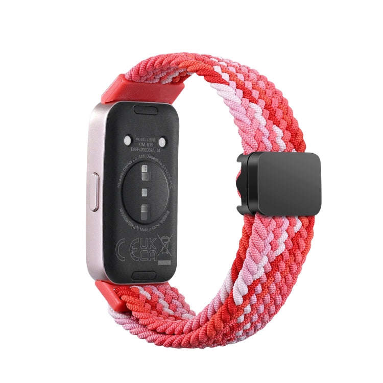 For Huawei Band 9 / 8 Magnetic Buckle Nylon Braid Watch Band(Bright Red)