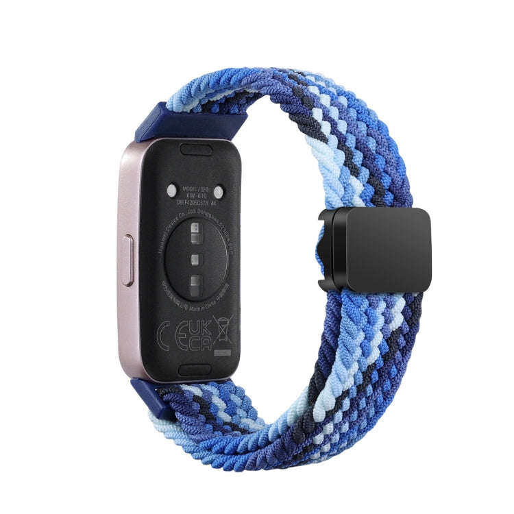 For Huawei Band 9 / 8 Magnetic Buckle Nylon Braid Watch Band(Bright Blue)