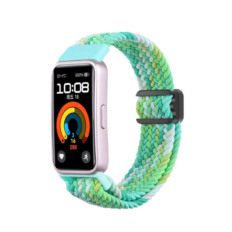 For Huawei Band 10 / 9 / 8 xDfind Magnetic Buckle Nylon Braid Watch Band(Bright Green)