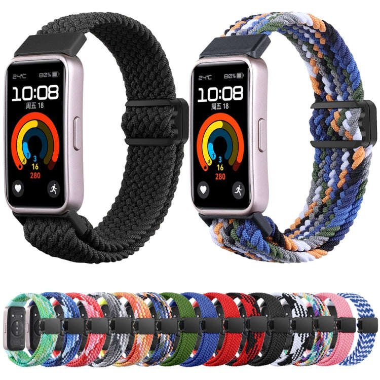 For Huawei Band 9 / 8 Magnetic Buckle Nylon Braid Watch Band(Black)