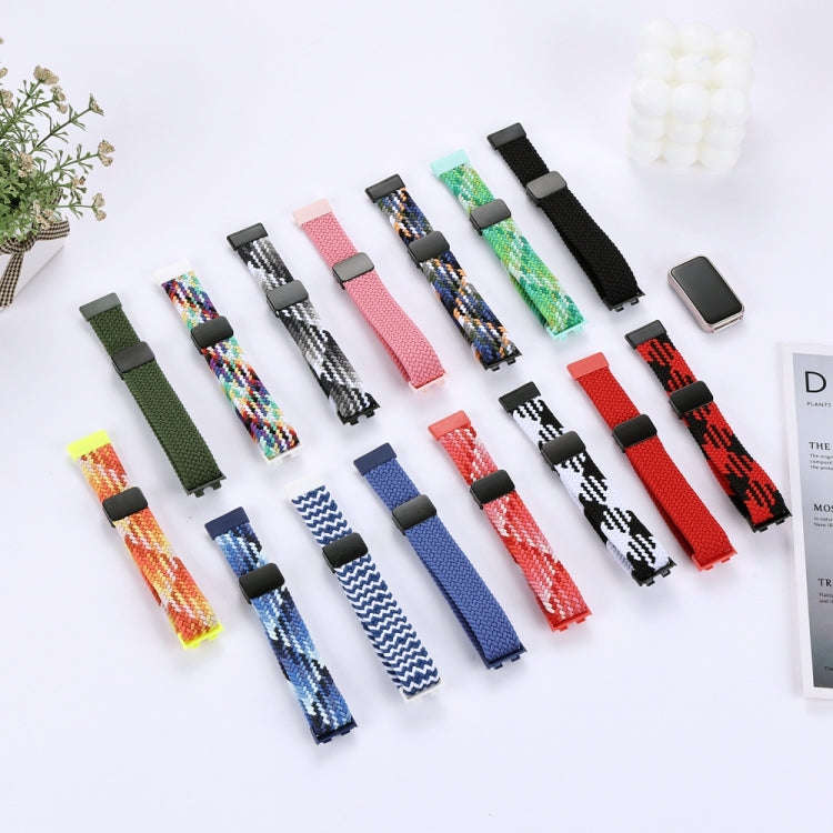 For Huawei Band 9 / 8 Magnetic Buckle Nylon Braid Watch Band(Bright Black)