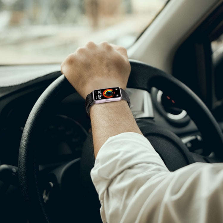 For Huawei Band 9 / 8 Magnetic Buckle Nylon Braid Watch Band(Rainbow)