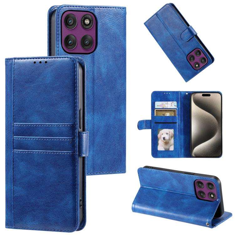 For Motorola Edge 60 Pro Simple 6-Card Wallet Leather Phone Case(Blue)