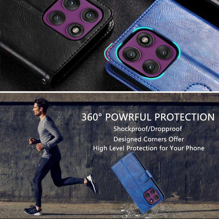 For Motorola Edge 60 Pro Simple 6-Card Wallet Leather Phone Case(Blue)