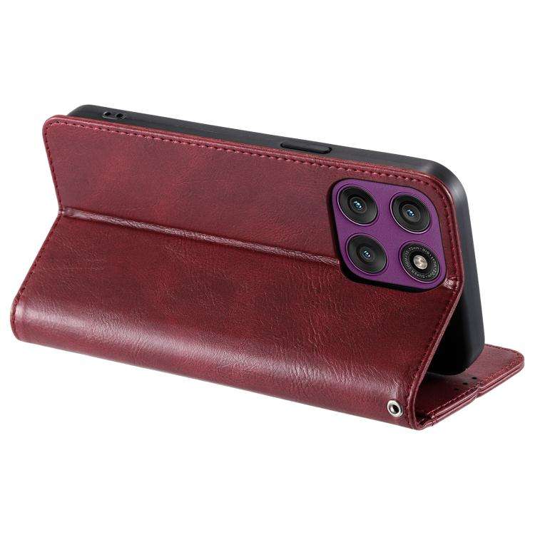 For Motorola Edge 60 Pro Simple 6-Card Wallet Leather Phone Case(Wine Red)