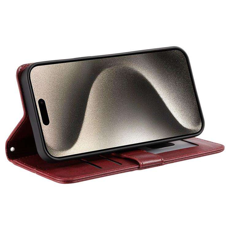 For Motorola Edge 60 Pro Simple 6-Card Wallet Leather Phone Case(Wine Red)