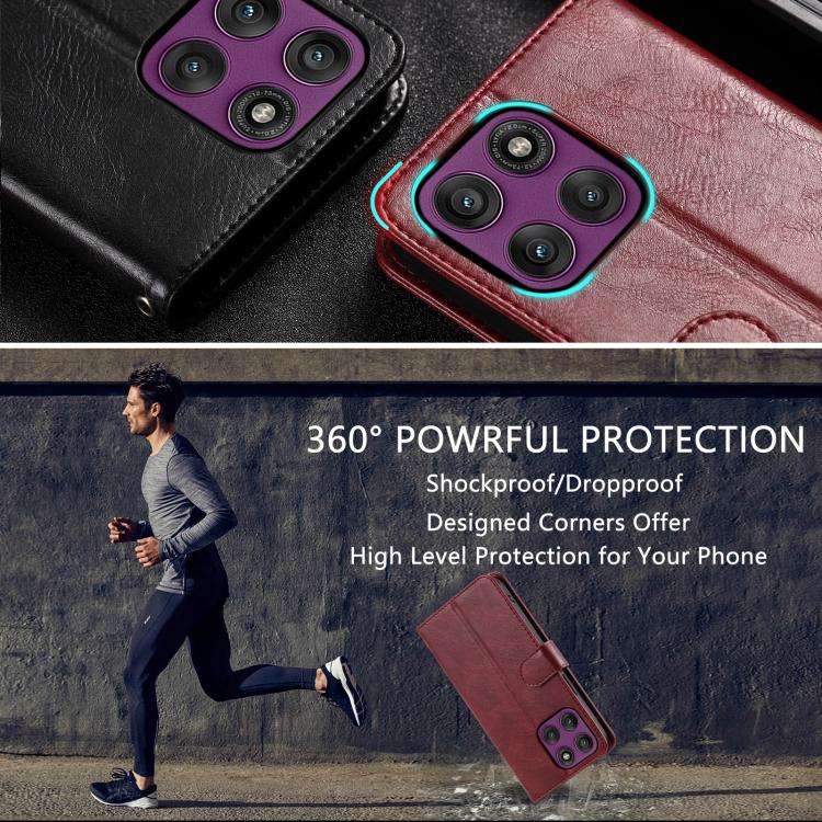 For Motorola Edge 60 Pro Simple 6-Card Wallet Leather Phone Case(Wine Red)