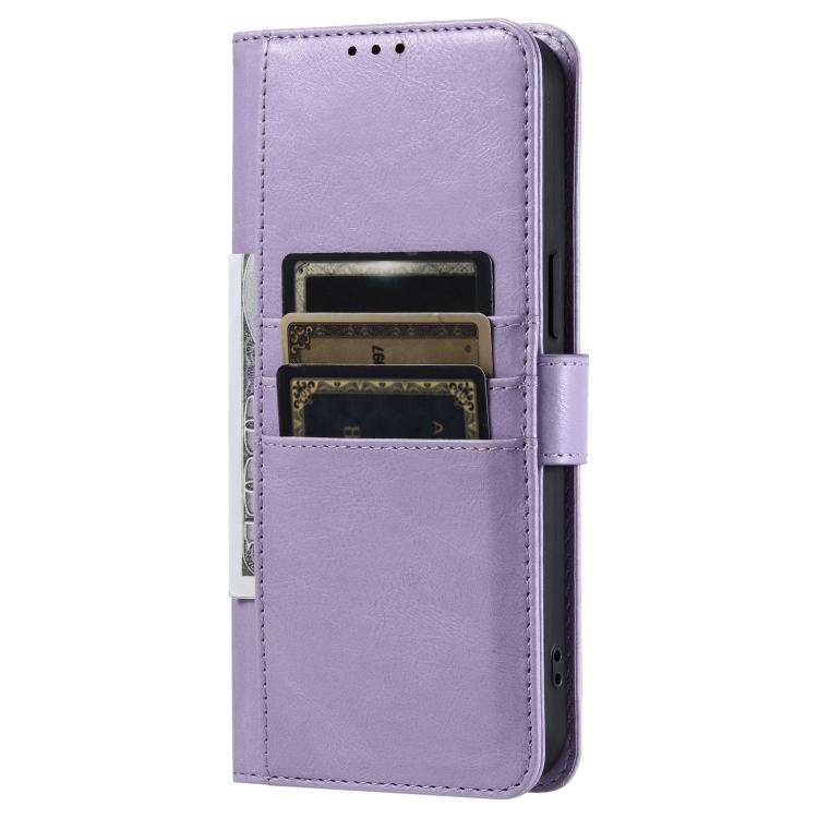 For Motorola Edge 60 Pro Simple 6-Card Wallet Leather Phone Case(Purple)