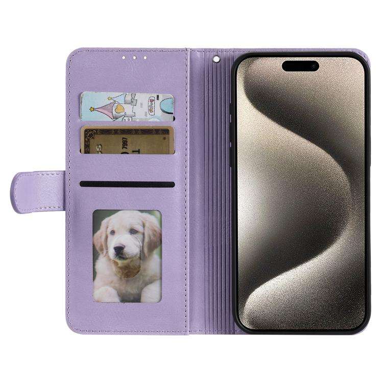 For Motorola Edge 60 Pro Simple 6-Card Wallet Leather Phone Case(Purple)