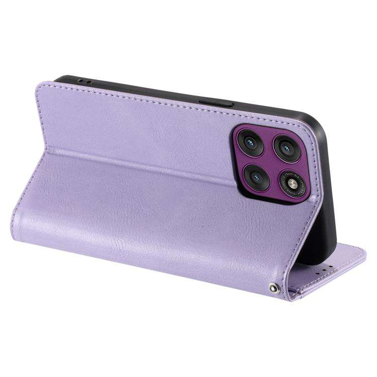 For Motorola Edge 60 Pro Simple 6-Card Wallet Leather Phone Case(Purple)