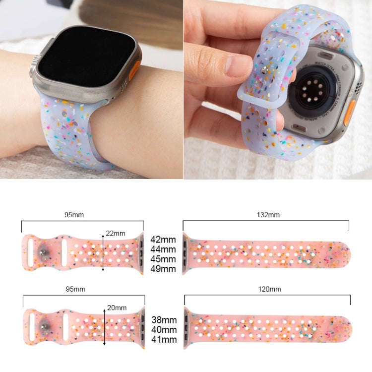 For Apple Watch Series 8 41mm Jelly Color Dots Liquid Silicone Watch Band(Sky Blue)