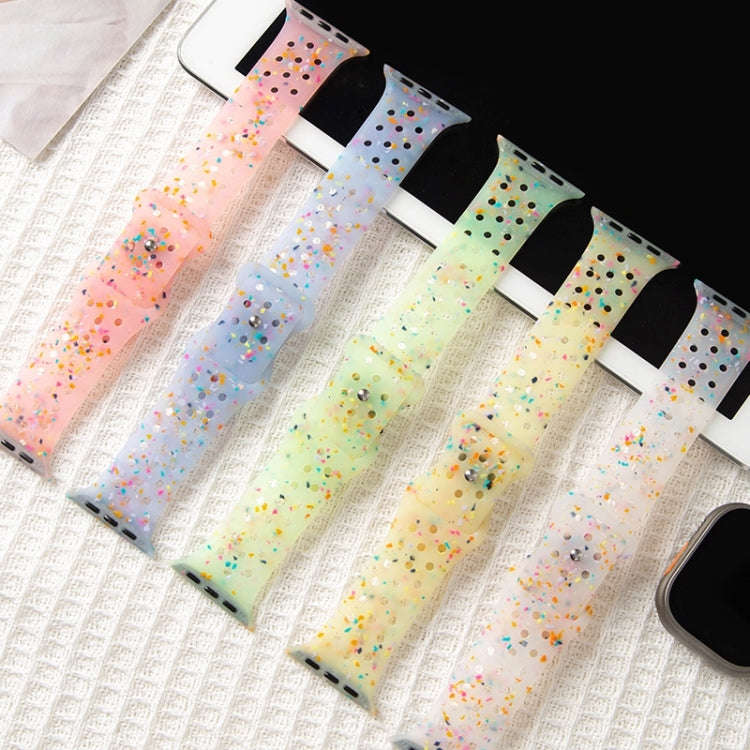 For Apple Watch Series 8 41mm Jelly Color Dots Liquid Silicone Watch Band(Sky Blue)