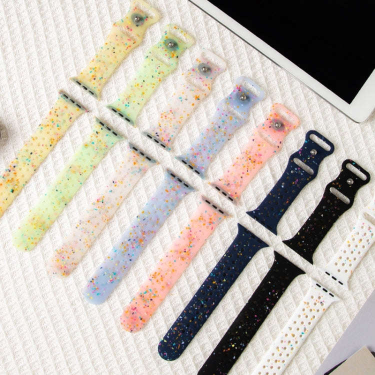 For Apple Watch Series 8 41mm Jelly Color Dots Liquid Silicone Watch Band(Sky Blue)