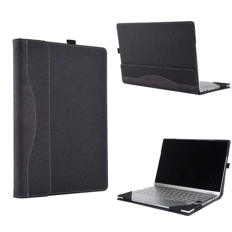For Microsoft Surface Laptop 6 15 inch Cloth Texture Laptop Leather Case With Stand Function(Black)