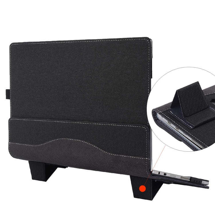 For Microsoft Surface Laptop 6 15 inch Cloth Texture Laptop Leather Case With Stand Function(Black)
