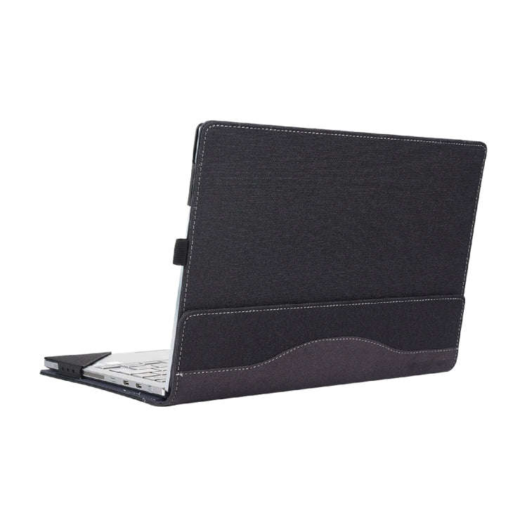 For Microsoft Surface Laptop 6 15 inch Cloth Texture Laptop Leather Case With Stand Function(Black)