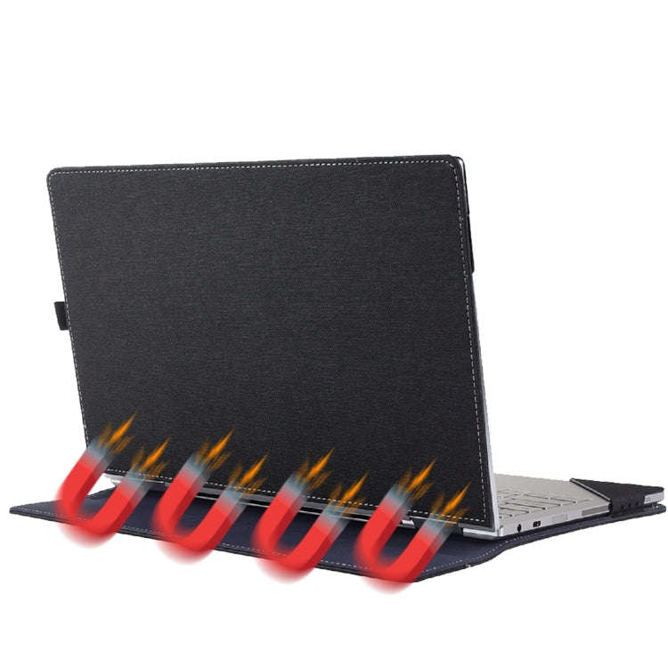 For Microsoft Surface Laptop 6 15 inch Cloth Texture Laptop Leather Case With Stand Function(Black)