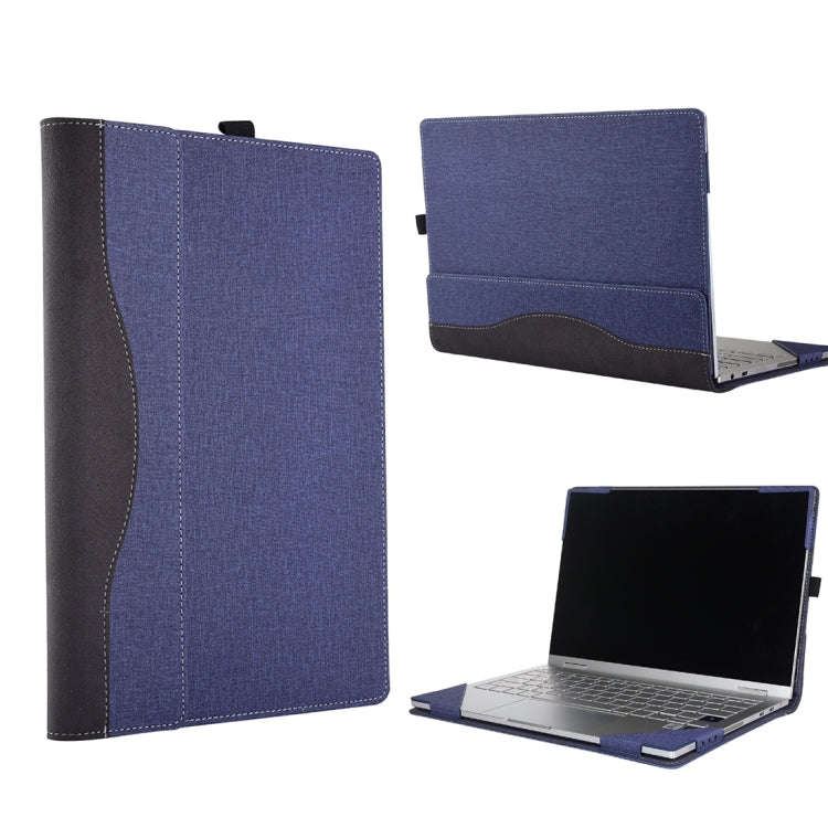 For Microsoft Surface Laptop 6 15 inch Cloth Texture Laptop Leather Case With Stand Function(Blue)