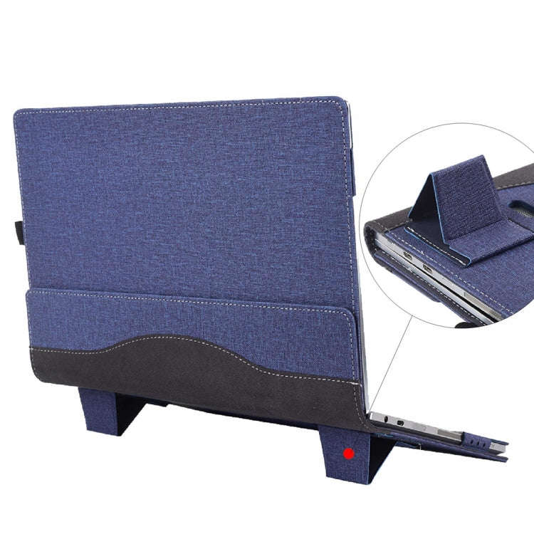 For Microsoft Surface Laptop 6 15 inch Cloth Texture Laptop Leather Case With Stand Function(Blue)