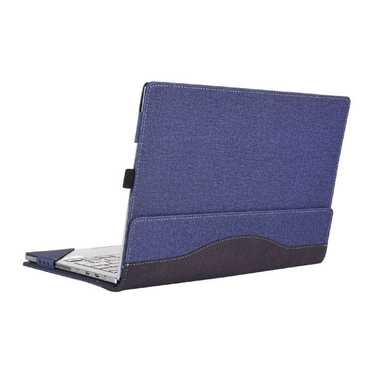 For Microsoft Surface Laptop 6 15 inch Cloth Texture Laptop Leather Case With Stand Function(Blue)