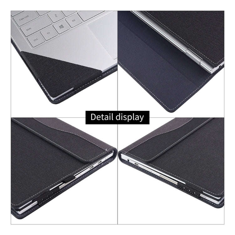 For Microsoft Surface Book 3 / 2 15 inch Cloth Texture Laptop Leather Case With Stand Function(Bl...