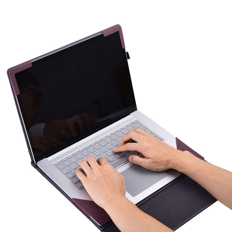 For Lenovo ThinkPad X1 Yoga Gen 6 Cloth Texture Laptop Leather Protective Case(Wine Red)