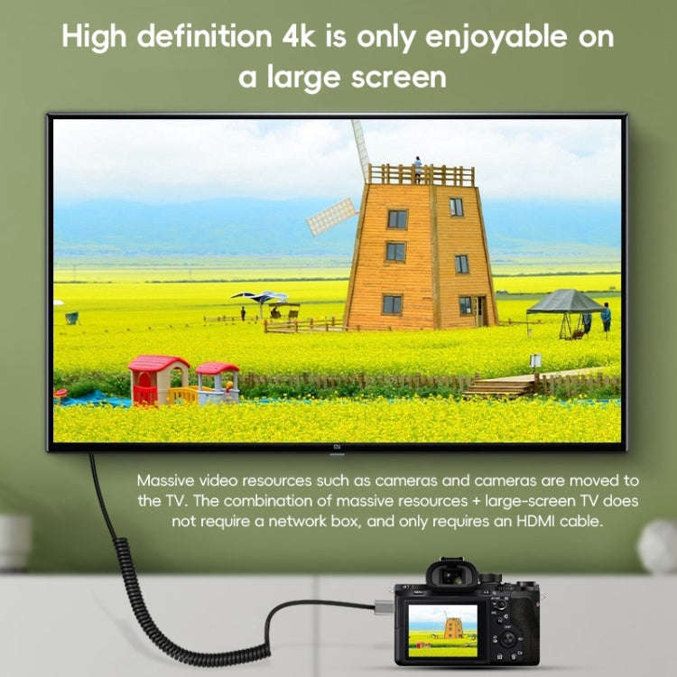 Mini HDTV to HDTV Right Angle Head HD Video Data Adapter Cable for DSLR Camera(Left Elbow)