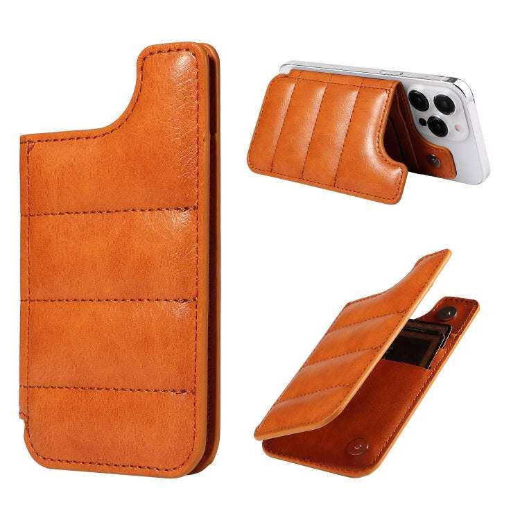 Retro Cow Pattern Sewing Card Bag Mobile Phone Back Sticker(Brown)