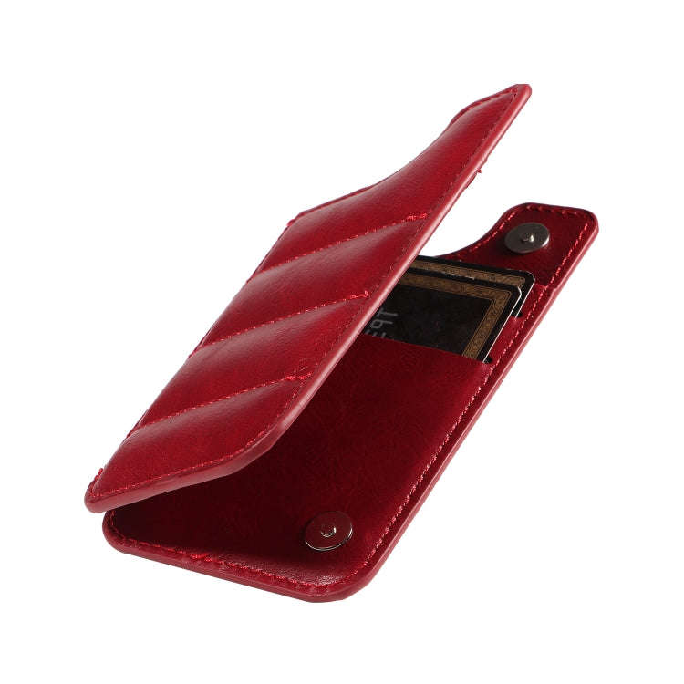 Retro Cow Pattern Sewing Card Bag Mobile Phone Back Sticker(Red)