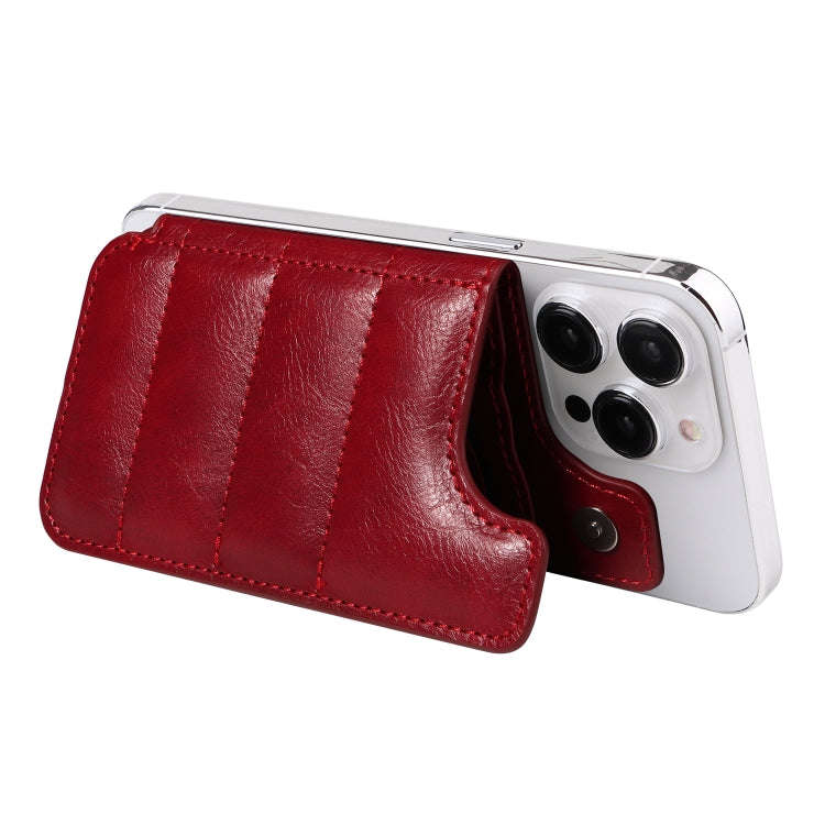 Retro Cow Pattern Sewing Card Bag Mobile Phone Back Sticker(Red)