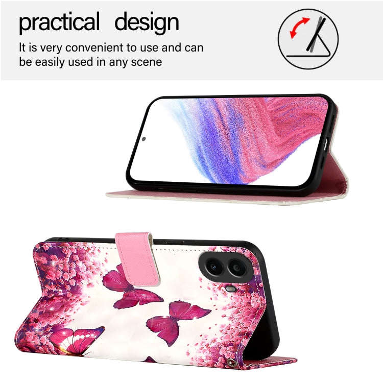 For Nothing CMF Phone 1 3D Painting Horizontal Flip Leather Phone Case(Rose Butterfly)