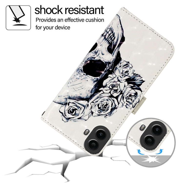 For Nothing CMF Phone 1 3D Painting Horizontal Flip Leather Phone Case(Skull)