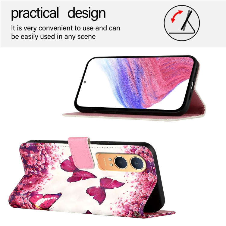 For OnePlus Nord CE4 Lite 3D Painting Horizontal Flip Leather Phone Case(Rose Butterfly)