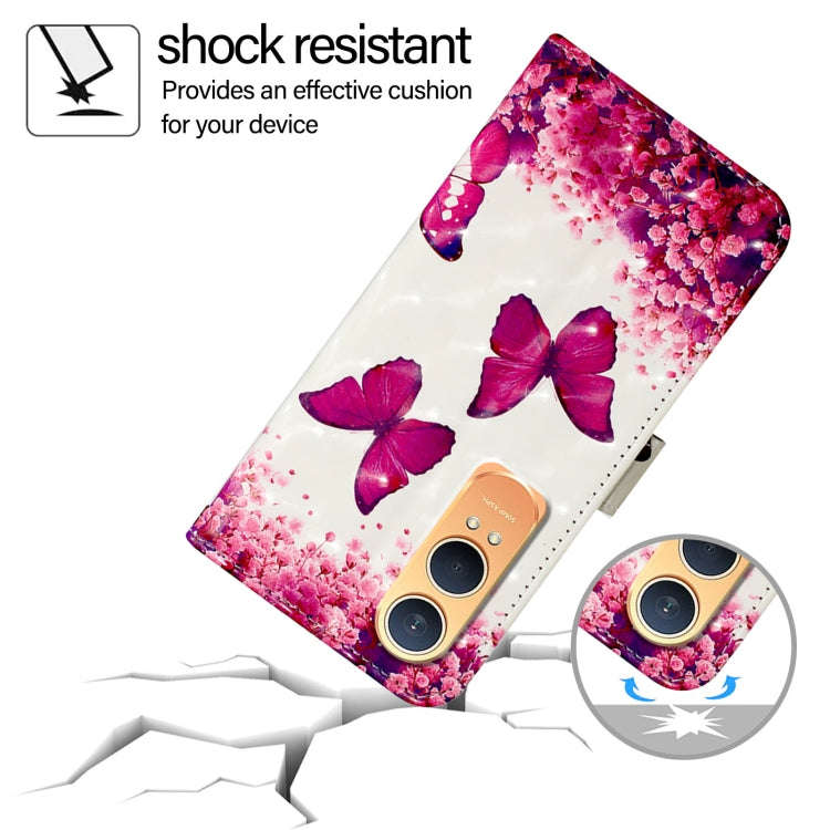 For OnePlus Nord CE4 Lite 3D Painting Horizontal Flip Leather Phone Case(Rose Butterfly)