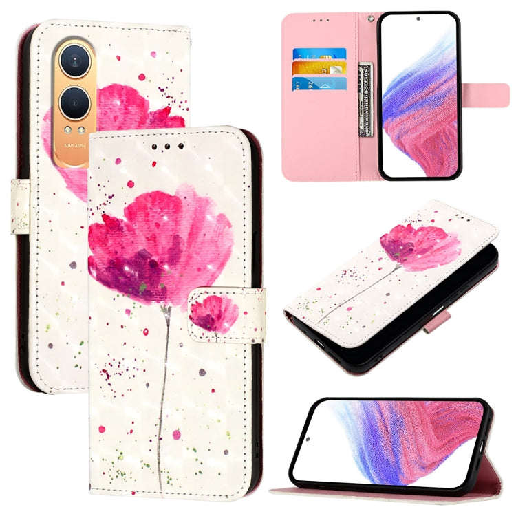 For OnePlus Nord CE4 Lite 3D Painting Horizontal Flip Leather Phone Case(Flower)