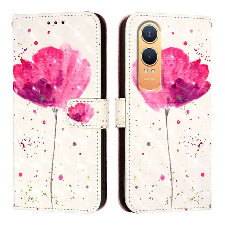For OnePlus Nord CE4 Lite 3D Painting Horizontal Flip Leather Phone Case(Flower)