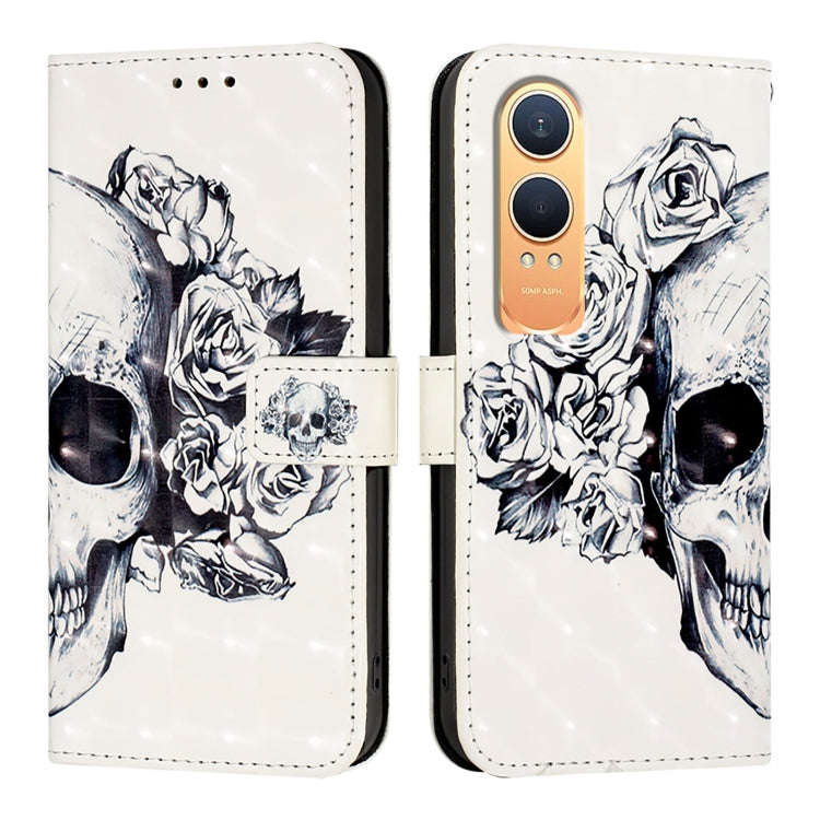 For OnePlus Nord CE4 Lite 3D Painting Horizontal Flip Leather Phone Case(Skull)