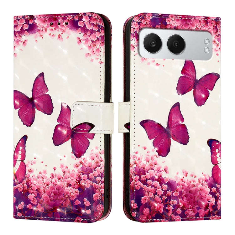 For OnePlus Nord 4 5G 3D Painting Horizontal Flip Leather Phone Case(Rose Butterfly)