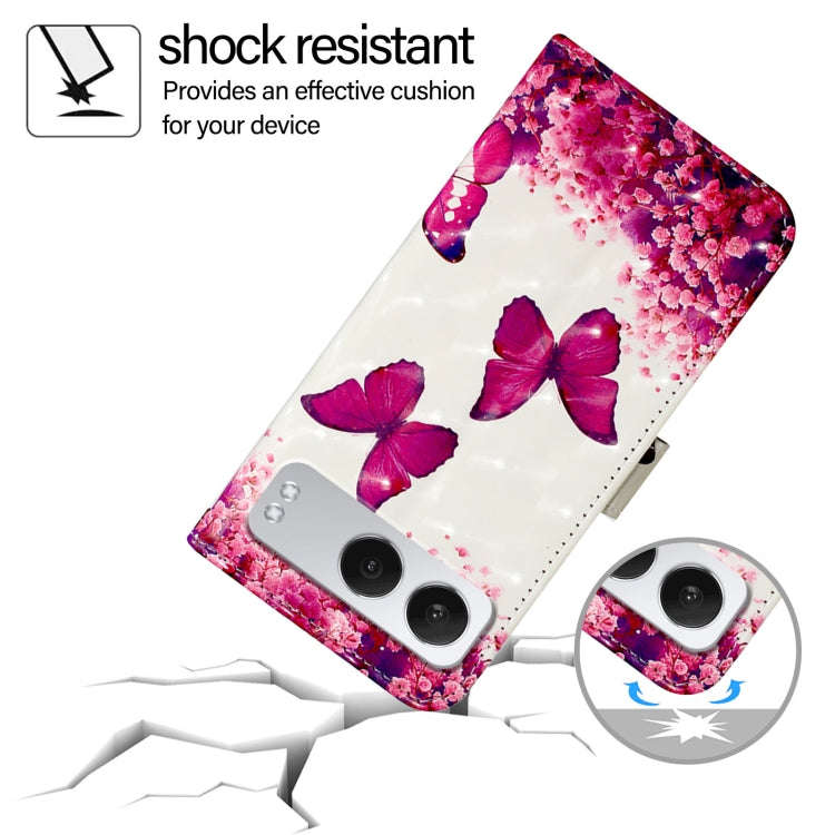 For OnePlus Nord 4 5G 3D Painting Horizontal Flip Leather Phone Case(Rose Butterfly)