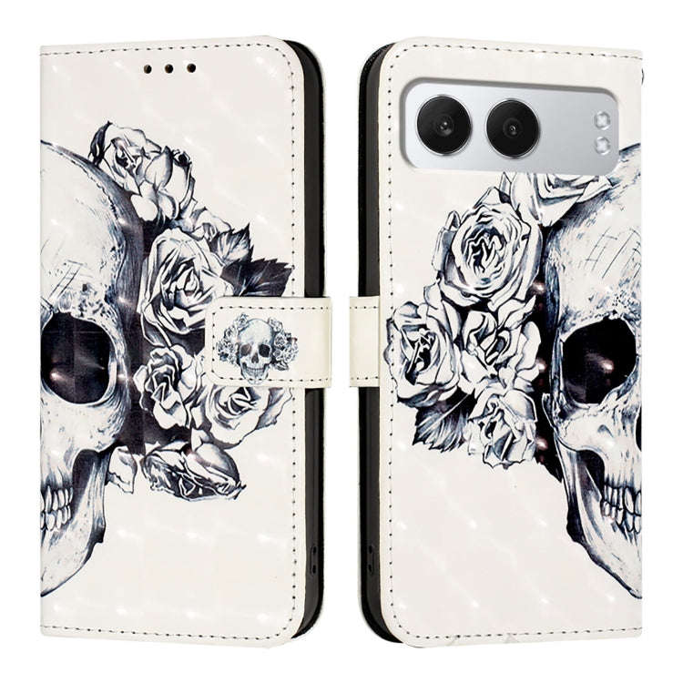 For OnePlus Nord 4 5G 3D Painting Horizontal Flip Leather Phone Case(Skull)
