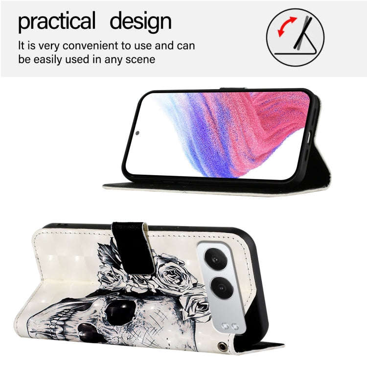 For OnePlus Nord 4 5G 3D Painting Horizontal Flip Leather Phone Case(Skull)